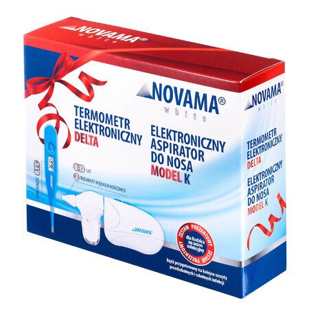 Novama White K set, elektronische neusafzuiger voor kinderen + Delta, elektronische thermometer