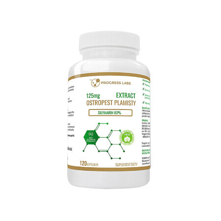 Progress Labs Mariadistel extract 125 mg, 120 capsules