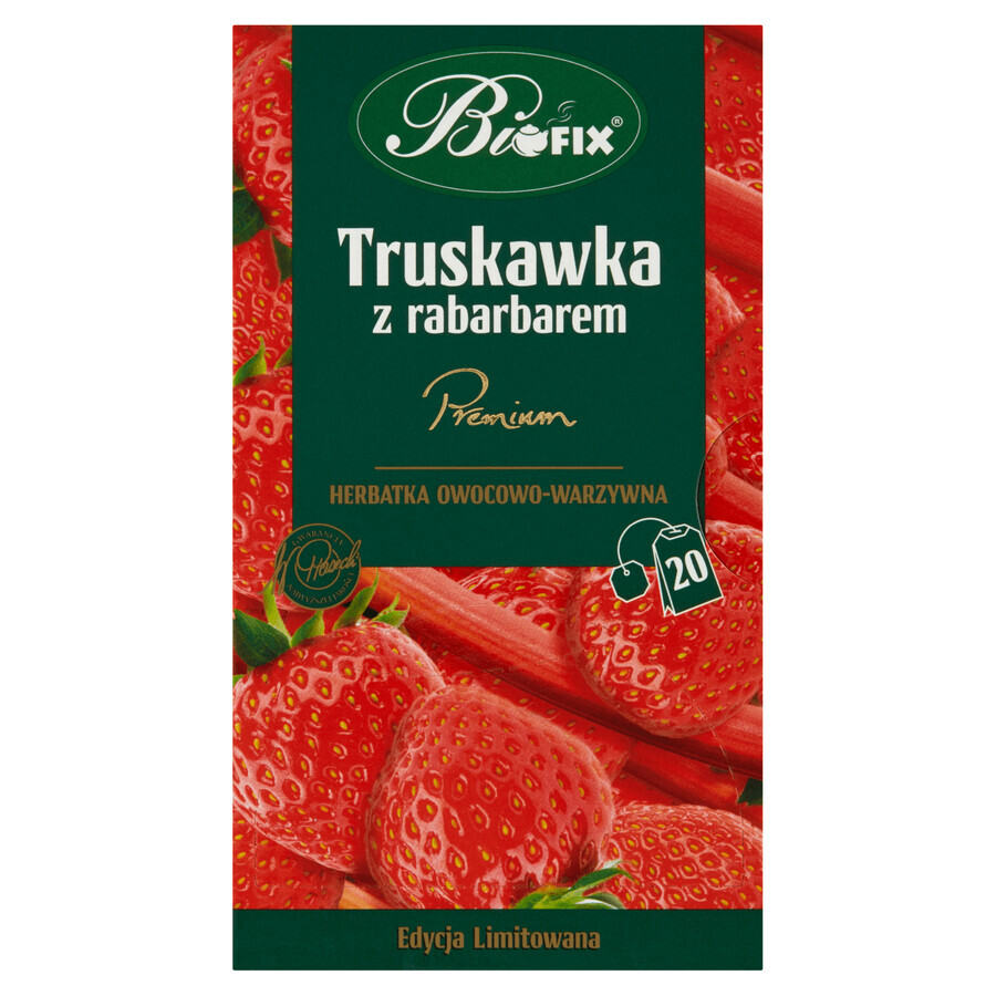 Bi Fix Premium Aardbei met Rabarber, fruit- en groenthee, 2 g x 20 builtjes