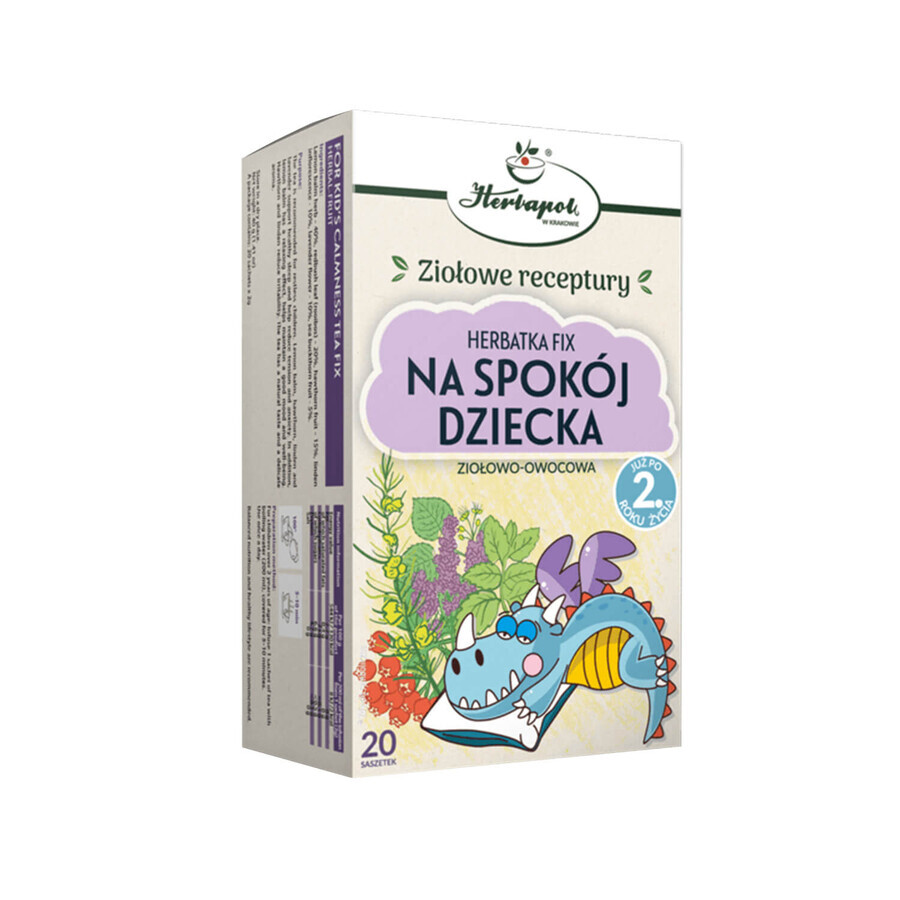 Herbapol Na Spokój Dziecka, herbal and fruit fixed tea, from 2 years, 20 sachets