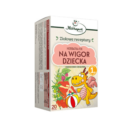 Herbapol For Child's Vigor, té reparador de frutas y hierbas, después de 1 año, 20 sobres