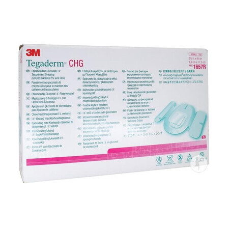 Tegaderm CHG catheter fixation dressing, 8.5 cm x 11.5 cm, 1 piece, 3M