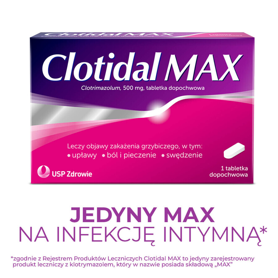 Clotidal Max 500 mg, 1 vaginale tablet