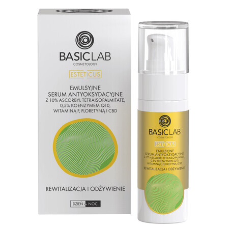 BasicLab Esteticus, emulsie antioxidant serum met vitamine C 10%, revitalisatie en voeding, 30 ml