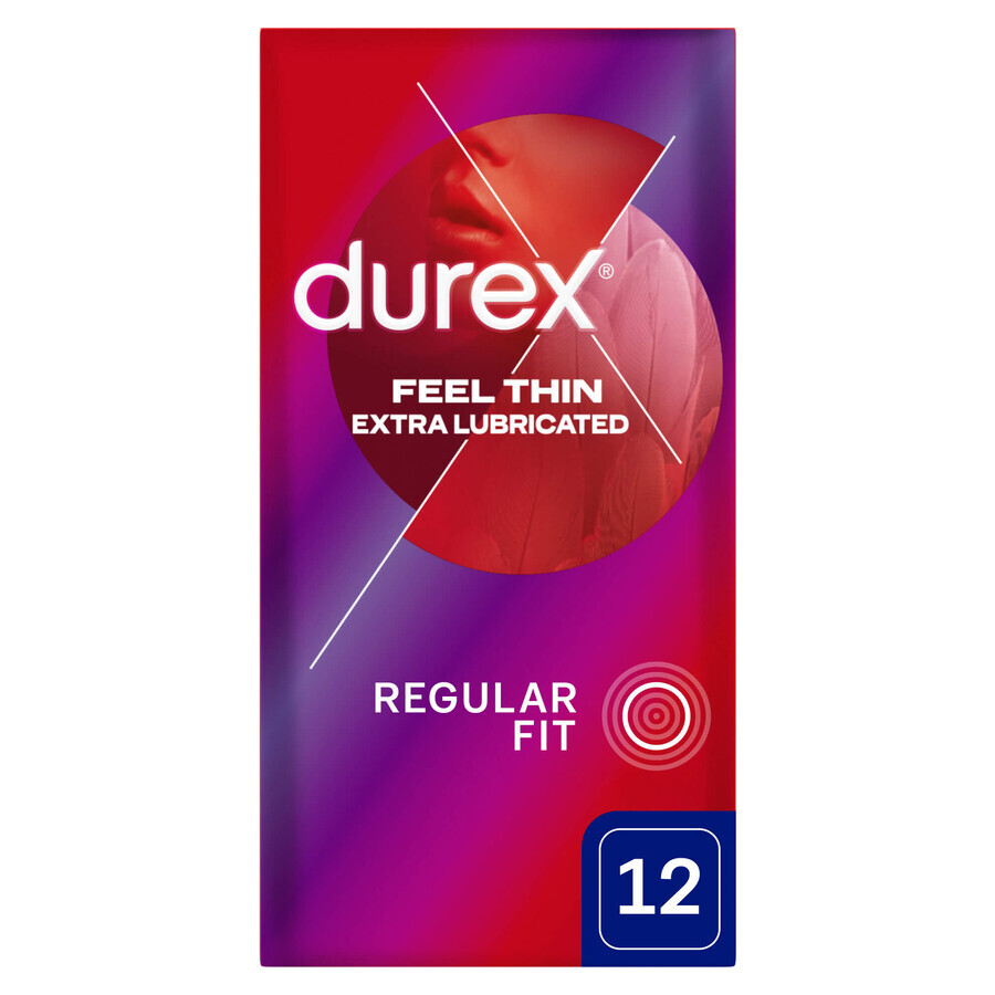 Durex Fetherlite Elite Extra Lubricant Thinner Condoms 12 Pack