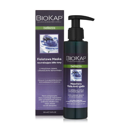 Biokap Bellezza, maschera viola per neutralizzare i toni gialli, 150 ml