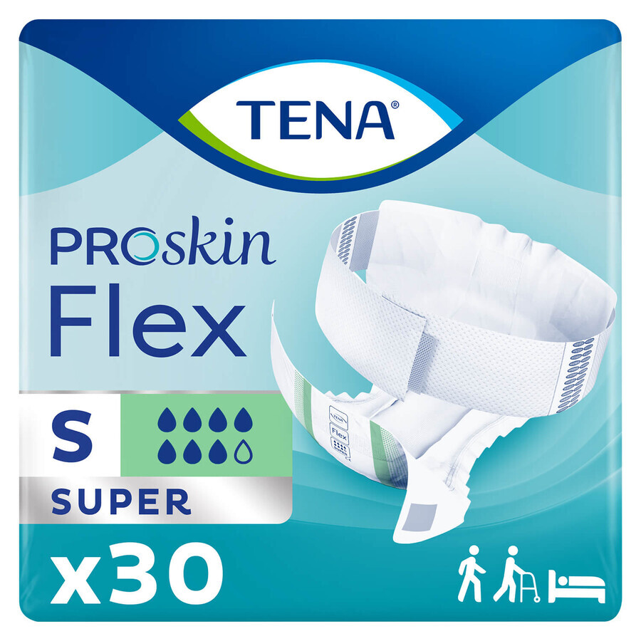 Tena Flex ProSkin, scutece, mărimea S, 61-87 cm, Super, 30 buc