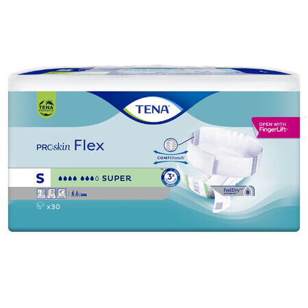 Tena Flex ProSkin, scutece, mărimea S, 61-87 cm, Super, 30 buc