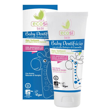 Dentifricio al gusto di vaniglia per bambini ECO, 75 ml, Ecosi Baby