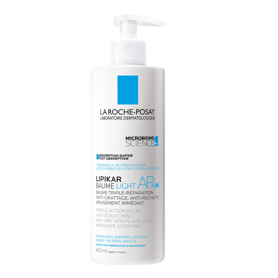 La Roche-Posay Lipikar Baume Light AP+M, lichte bodylotion, gevoelige huid, droog, gevoelig voor atopie, 400 ml