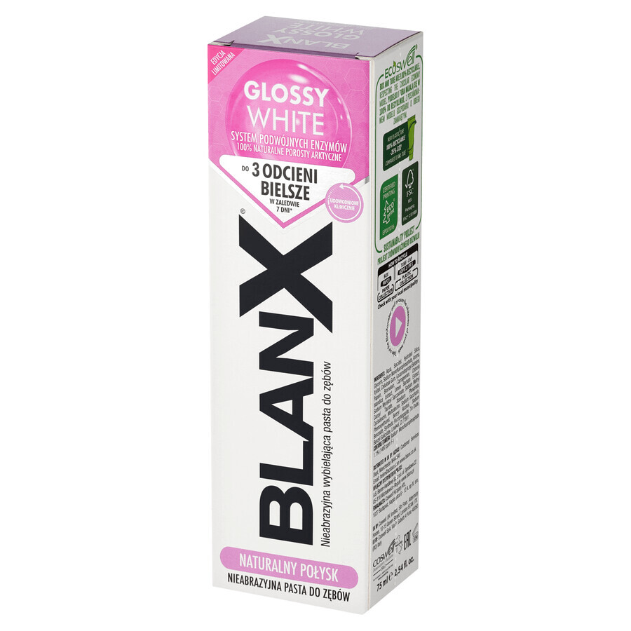 BlanX Glossy White, dentifricio sbiancante, 75 ml