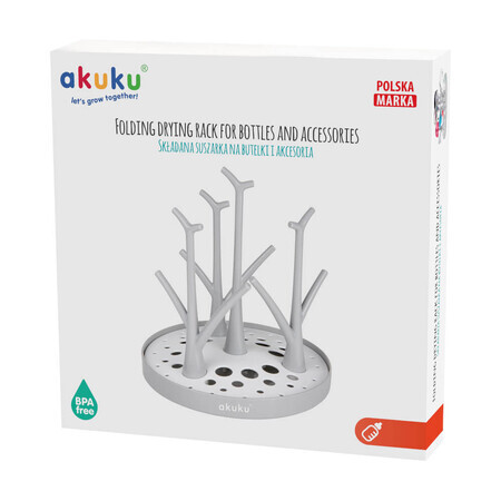 Ackuku, asciugatore per bottiglie e accessori pieghevoli, 1 pz.