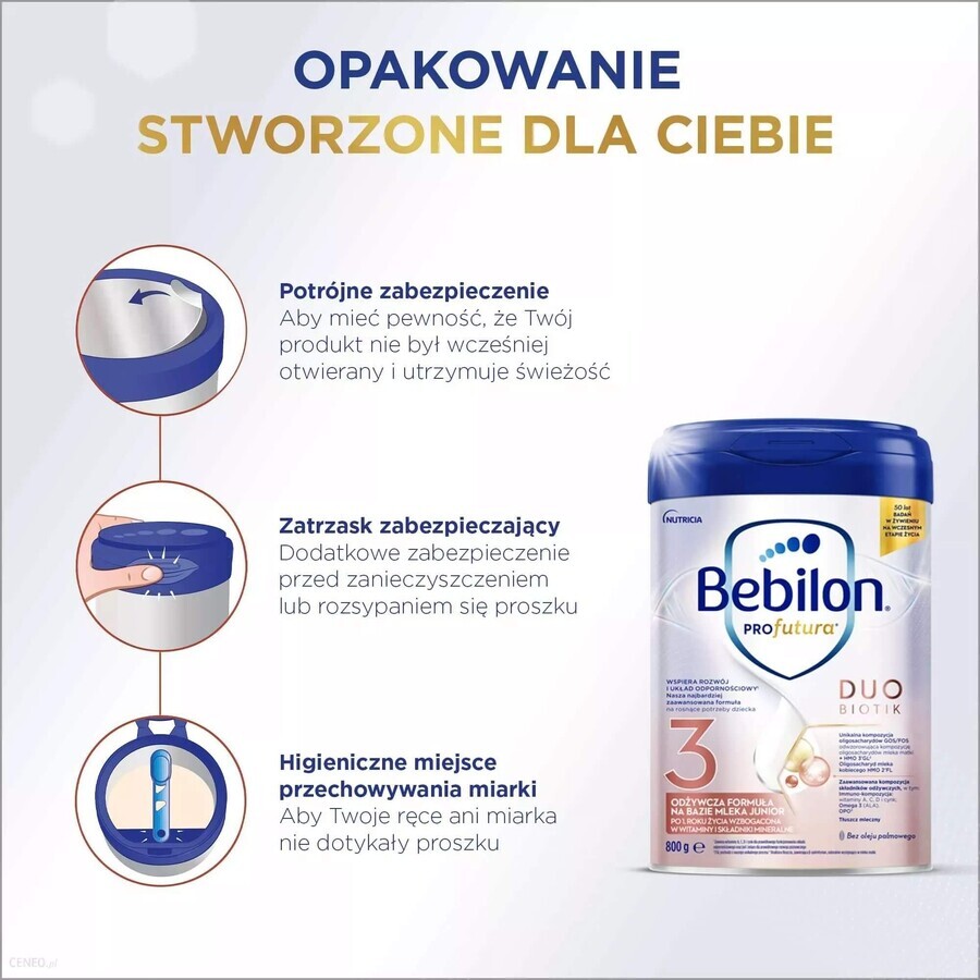 Bebilon Profutura DuoBiotik 3, nutritional formula based on milk, after 1 year, 800 g