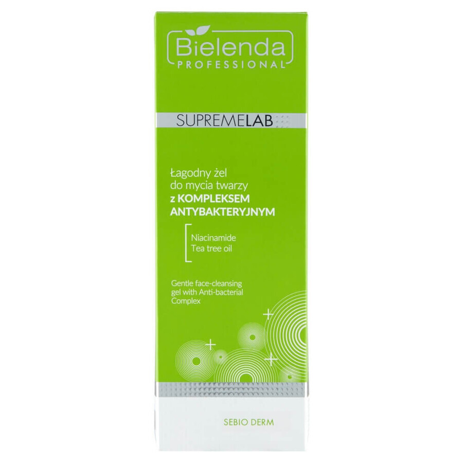 Bielenda Professional SupremeLAB Sebio Derm, zachte gezichtsreinigingsgel met antibacterieel complex, 200 g