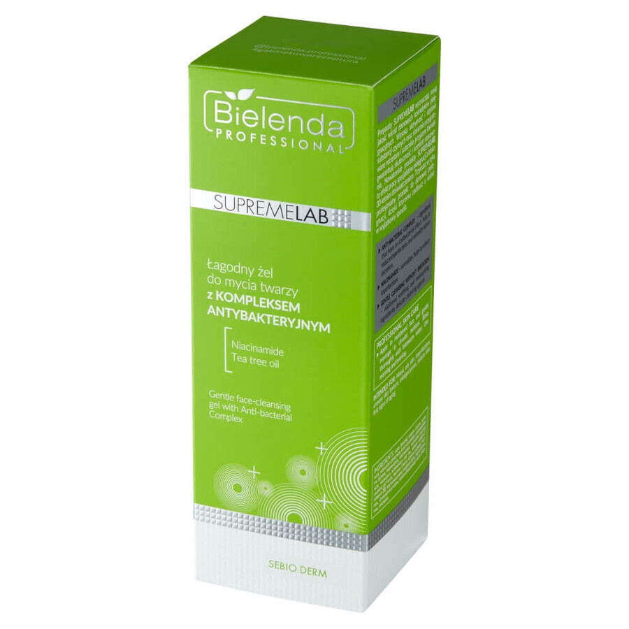 Bielenda Professional SupremeLAB Sebio Derm, zachte gezichtsreinigingsgel met antibacterieel complex, 200 g