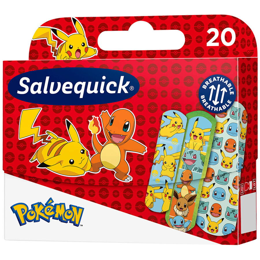 Salvequick, pleisters, Pokemon, 20 stuks