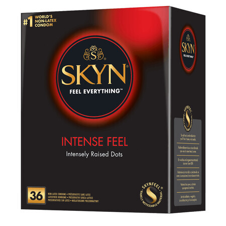 Unimil Skyn Intense Feel, préservatifs non-latex avec passepoil, 36 pièces