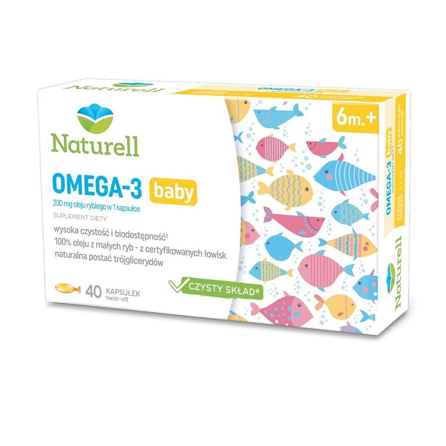 Naturell Omega-3 Baby, pentru sugari de peste 6 luni, 40 de capsule twist-off