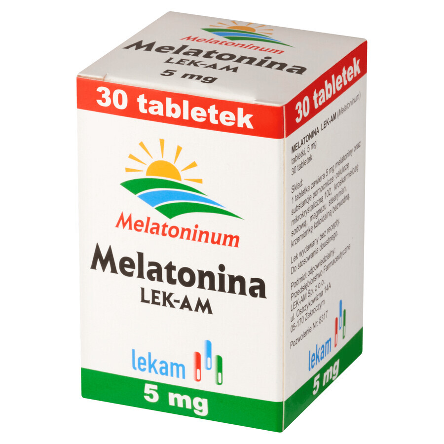 Melatonin LEK-AM 5 mg, 30 tablets