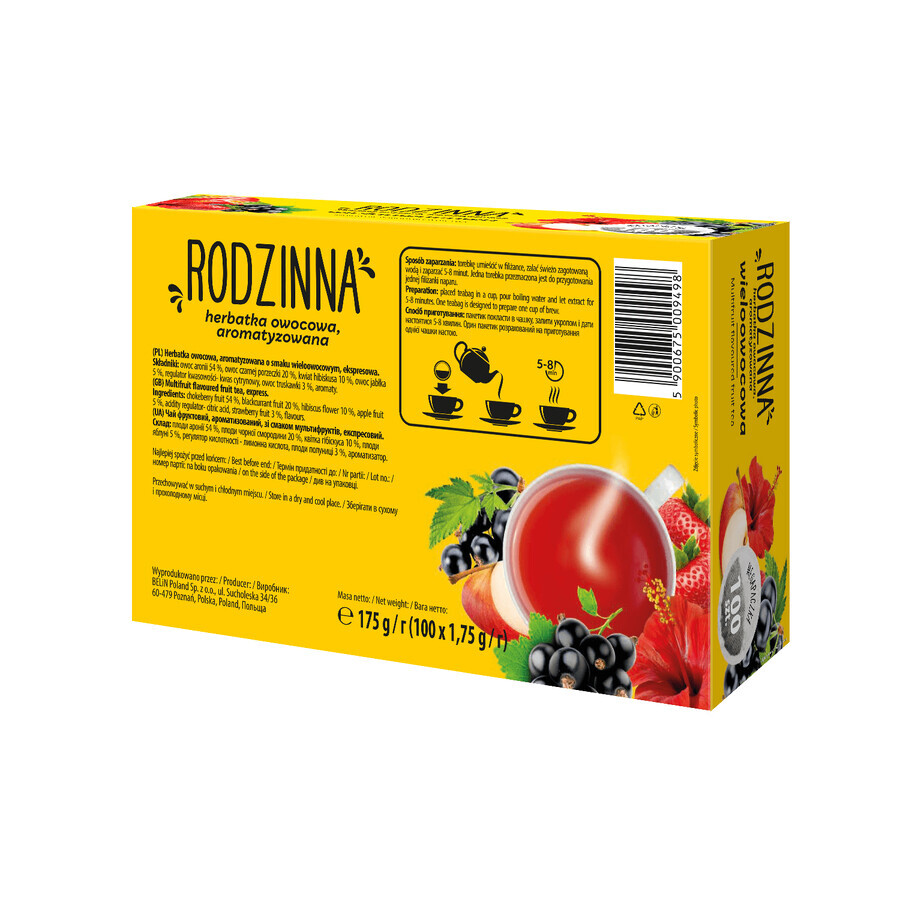 Rodzinna Wielofocowa, vruchtenthee, gearomatiseerd, 1,75 g x 100 builtjes