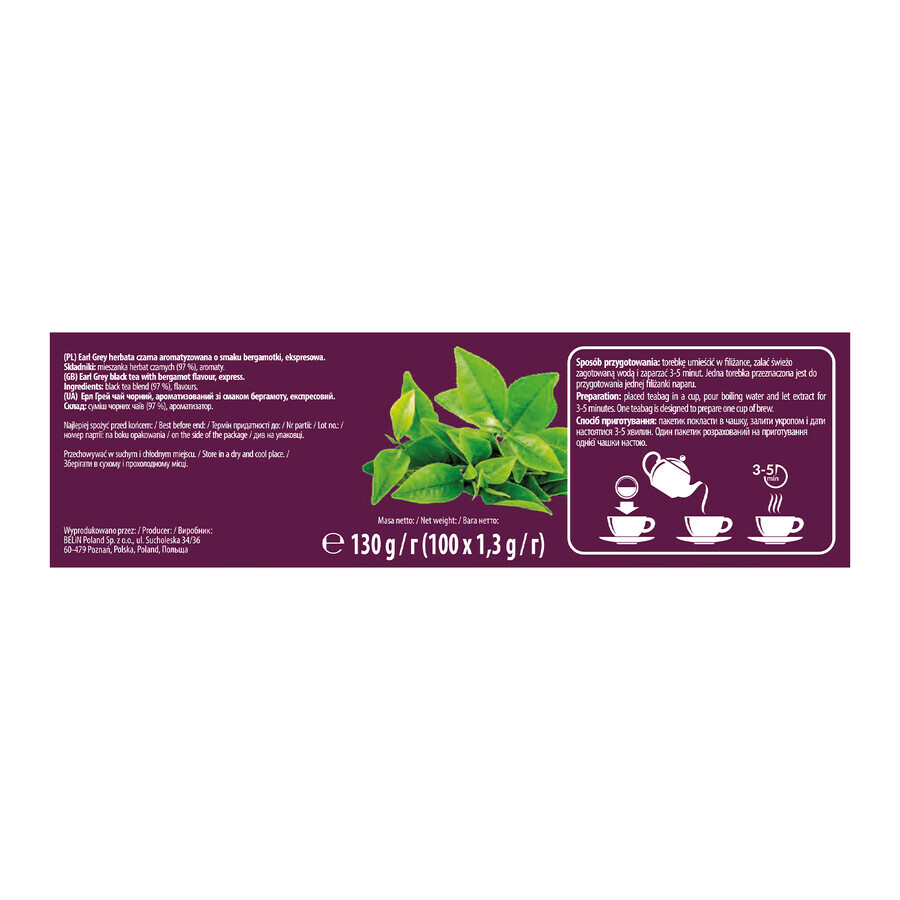 Family Earl Grey, zwarte thee, 1,3 g x 100 builtjes