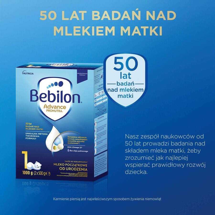 Bebilon Advance Pronutra 1, milk for infants, from birth, 1000 g