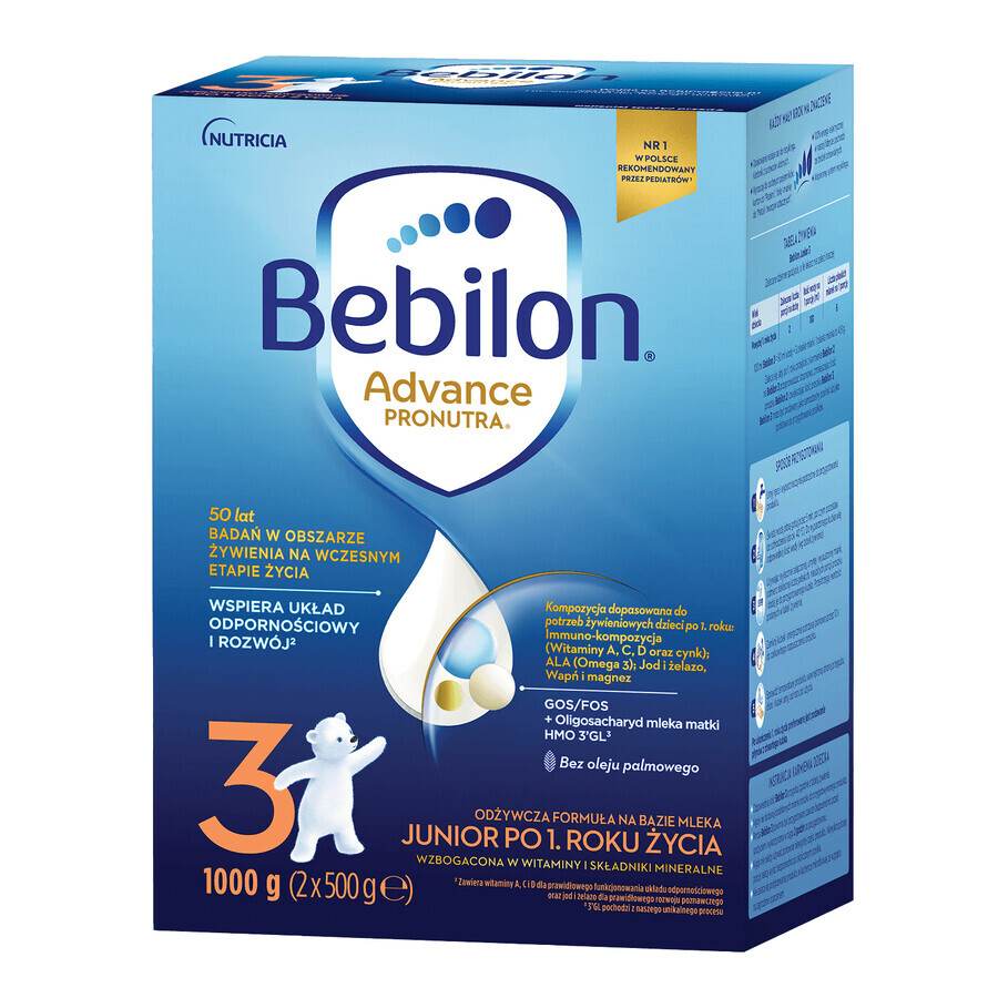 Bebilon Advance Pronutra 3 Junior, voedzame melkvoeding, na 1 jaar, 1000 g