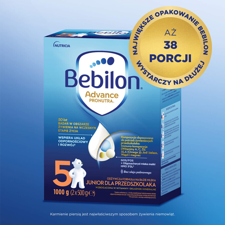 Bebilon Advance Pronutra 5 Junior, nutritional formula based on milk, for preschoolers, 1000 g