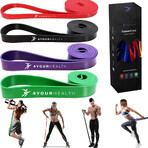 4yourhealth Power Band, oefenrubberset, 4 stuks