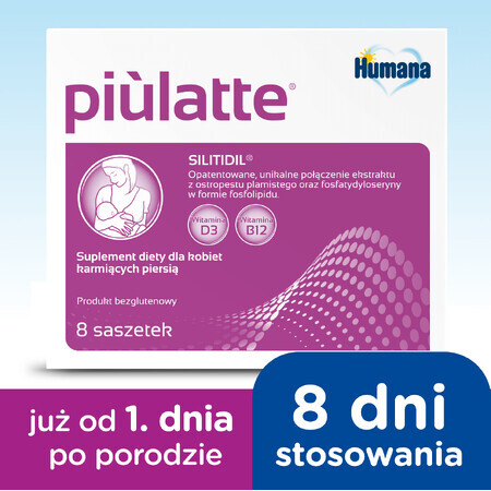 Humana Piulatte, voor vrouwen die borstvoeding geven, 5 g x 8 sachets