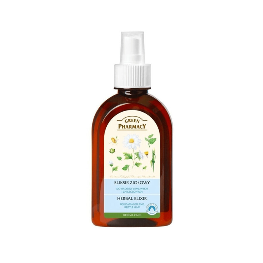 Green Pharmacy, élixir à base de plantes pour les cheveux cassants, abîmés et colorés, 250 ml