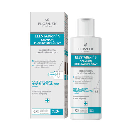 Flos-lek Elestabion S, shampoo specializzato antiforfora per capelli secchi, 150 ml