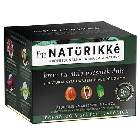 Naturikke, crema agradable para empezar el día con ácido hialurónico natural, antiarrugas, hidratante, 50 ml