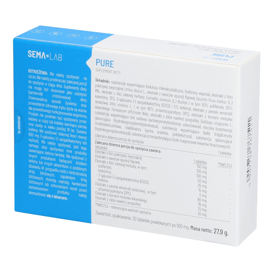 SEMA Lab Pure, 30 tabletten