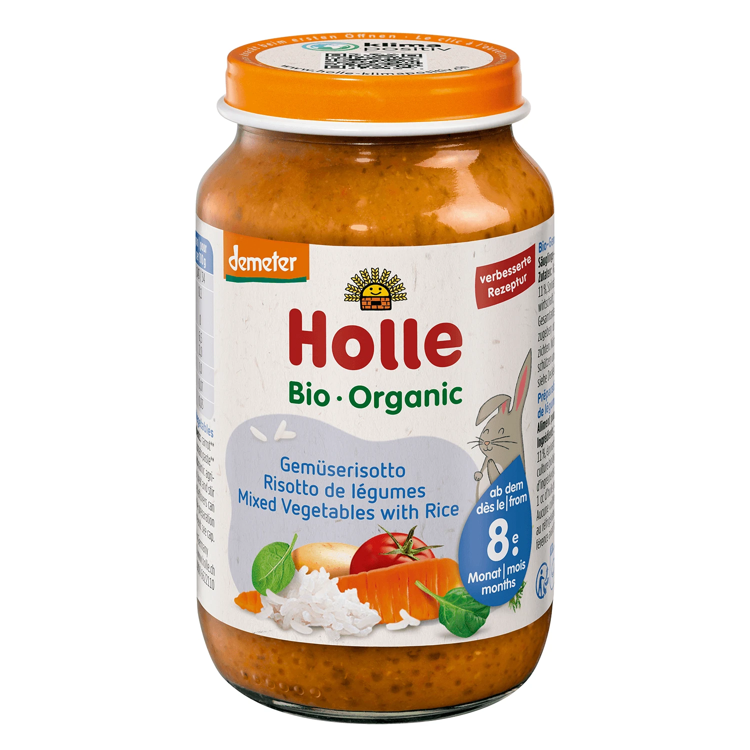 Holle Bio schotel, groenten met rijst (risotto), na 8 maanden, 220 g