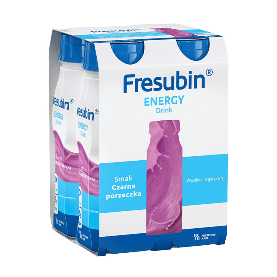 Fresubin Energy drink with blackcurrant flavor , 4 x 200 ml, Fresenius Kabi