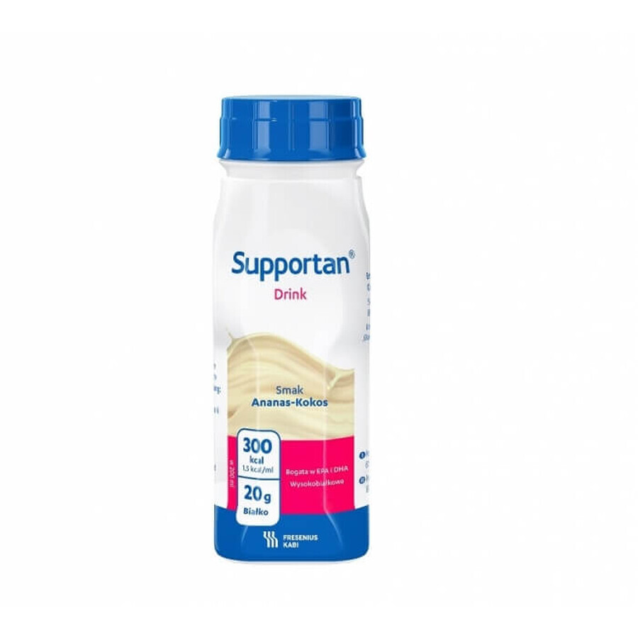 Supportan Drink, voedingspreparaat, ananas- en kokossmaak, 4 x 200 ml