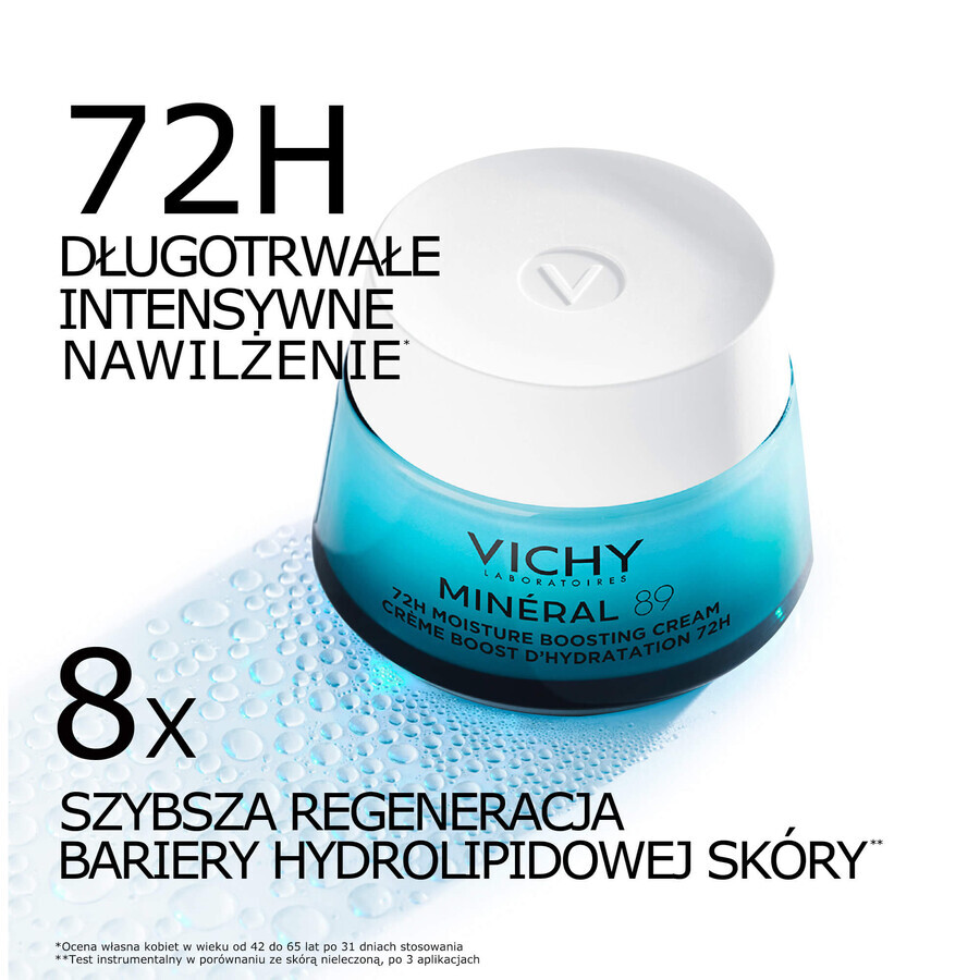 Vichy Mineral 89, lichte hydraterende en revitaliserende crème, 72u, 50 ml