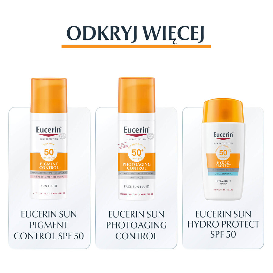 Eucerin Sun Oil Control, ultralichte beschermende gel-crème voor de huid met onvolkomenheden, SPF 50+, 50 ml