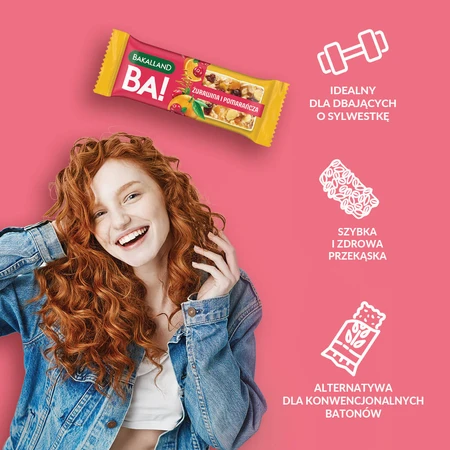 Bakalland BA! Cereal bars, Cranberry and orange, 40 g