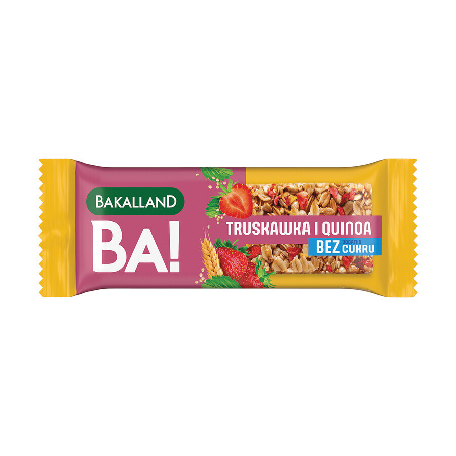 Bakalland BA! Graanreep, aardbei en quinoa, zonder toegevoegde suikers, 30 g