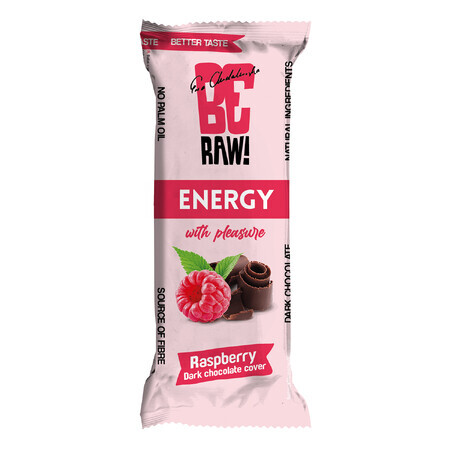 BeRAW! Energie, energiereep, framboos, pure chocolade, 40g