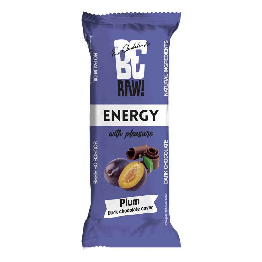 beRAW! Energy, energy bar, plums, dark chocolate, 40 g