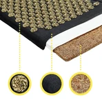 4Fizjo Ecomat, estera de acupresión con cáscaras de trigo sarraceno y coco, negro y dorado