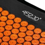 4Fizjo Akupressurmatte, große Akupressurmatte mit Kissen, 110 cm x 42 cm, schwarz und orange