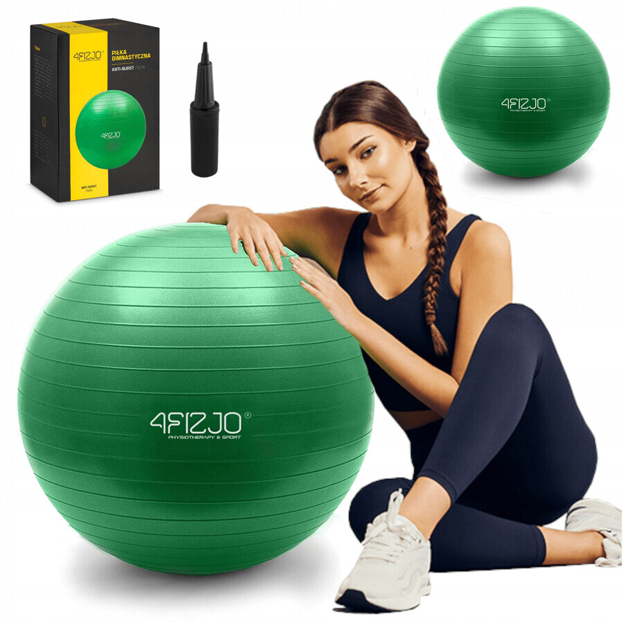 4Fizjo, anti-explosion gym ball, green, 75 cm