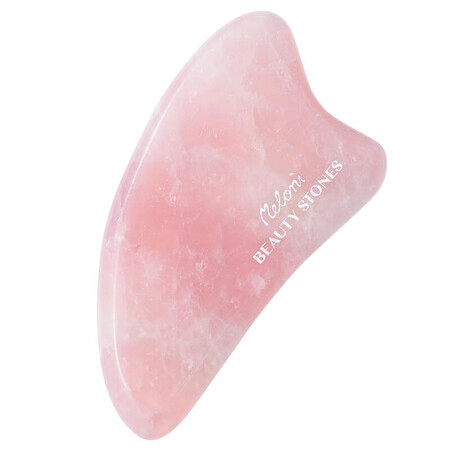 Gua Sha stone for facial massage in pink quartz, Meloni Care