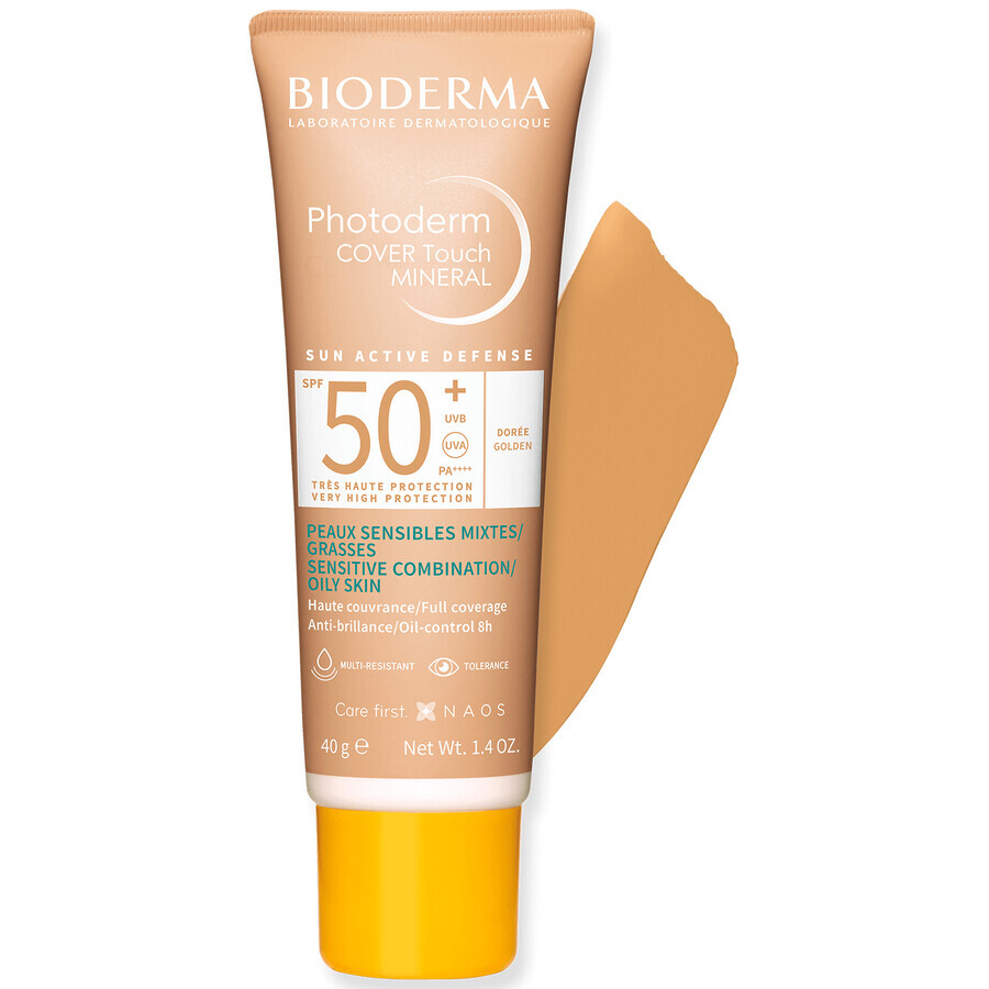 Bioderma Photoderm Cover Touch Mineral, opaque mineral fluid, dark, SPF 50+, 40 g