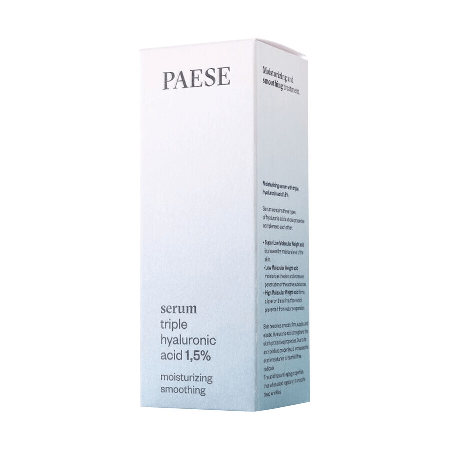 Paese, sérum hidratante con triple ácido hialurónico 1,5%, 30 ml