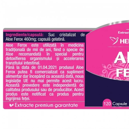 Aloe Ferox, 2x120 capsules, Herbagetica